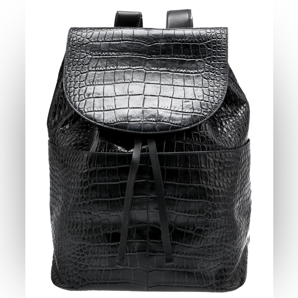 Guyana Croc Embossed Leather Backpack